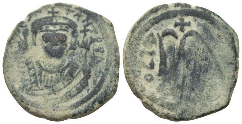 Tiberius II Constantine AD 578-582. Constantinople Follis Æ (29mm., 12.41 g). D ...