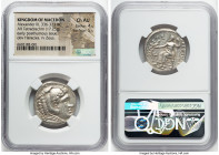 MACEDONIAN KINGDOM. Alexander III the Great (336-323 BC). AR tetradrachm (26mm, 17.25 gm, 7h). NGC Choice AU 4/5 - 5/5. Lifetime issue of Amphipolis, ...
