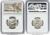 MACEDONIAN KINGDOM. Alexander III the Great (336-323 BC). AR tetradrachm (25mm, 17.22 gm, 12h). NGC AU 5/5 - 4/5, flan flaw. Lifetime or early posthum...
