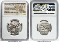 THRACIAN KINGDOM. Lysimachus (305-281 BC). AR tetradrachm (29mm 16.62 gm, 3h). NGC Choice XF 5/5 - 2/5, brushed. Early posthumous issue of an uncertai...