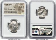 ATTICA. Athens. Ca. 440-404 BC. AR tetradrachm (24mm, 17.15 gm, 6h). NGC Choice AU 5/5 - 3/5. Mid-mass coinage issue. Head of Athena right, wearing ea...