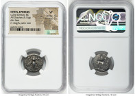 IONIA. Ephesus. Ca. 2nd century BC. AR drachm (18mm, 4.41 gm, 1h). NGC VF 4/5 - 5/5. Metras, magistrate. E-Φ, bee with straight wings seen from above ...