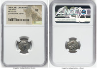 CARIAN ISLANDS. Rhodes. Ca. 88-84 BC. AR drachm (15mm, 11h). NGC VF. Plinthophoric standard, Philon, magistrate. Radiate head of Helios right / ΦIΛΩN,...