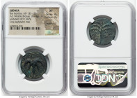 JUDAEA. Bar Kokhba Revolt (AD 132-135). AE middle bronze (25mm, 9.24 gm, 6h). NGC XF 4/5 - 3/5, repatinated. Undated issue of Year 3 (AD 134/5). Simon...