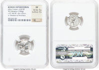 Julius Caesar, as Dictator (49-44 BC). AR denarius (18mm, 3.86 gm, 6h). NGC XF 5/5 - 3/5. Military mint traveling with Caesar in North Africa, ca. 48-...