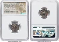 Julius Caesar, as Dictator (49-44 BC). AR denarius (18mm, 3.86 gm, 6h). NGC Choice VF 5/5 - 5/5. Military mint traveling with Caesar in North Africa, ...