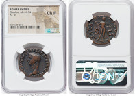 Claudius I (AD 41-54). AE as (28mm, 6h). NGC Choice Fine. Rome. TI CLAVDIVS CAESAR AVG P M TR P IMP P P, bare head of Claudius I left / LIBERTAS-AVGVS...