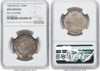 Pedro II 5-Piece Lot of Certified Assorted 1000 Reis NGC, 1) 1000 Reis 1858 - UNC Details (Reverse Cleaned) 2) 1000 Reis 1860/50 - UNC Details (Cleane...