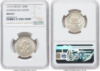 Republic 6-Piece Lot of Certified Assorted 1000 Reis NGC, 1) 1000 Reis 1913-A - MS65+, KM513. Continuous Legend 2) 1000 Reis 1913 - MS64, KM510. Inter...
