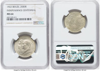 Republic 6-Piece Lot of Certified Assorted Multiple Reis NGC, 1) "Independence Centennial" 2000 Reis 1922 - MS64, KM523 2) 40 Reis 1908 - MS64 Red, KM...