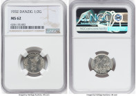 Free City 1/2 Gulden 1932 MS62 NGC, KM153. HID09801242017 © 2022 Heritage Auctions | All Rights Reserved