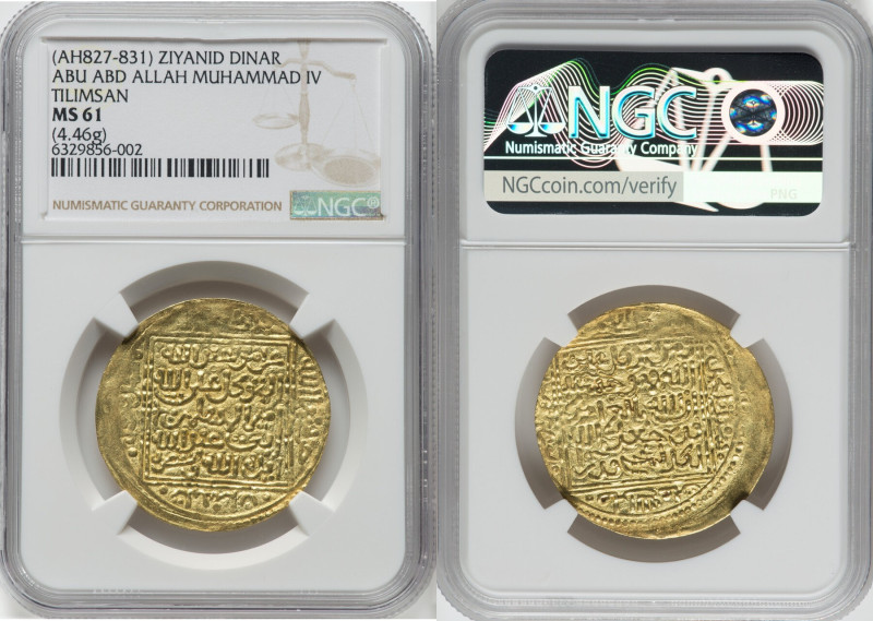 Ziyanid. Abu Abd Allah Muhammad IV gold Dinar ND (AH 827-831 / AD 1424-1428) MS6...