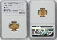 Papal States. Pius IX gold Scudo Anno XVI (1861)-R MS64 NGC, Rome mint, KM1361. HID09801242017 © 2022 Heritage Auctions | All Rights Reserved