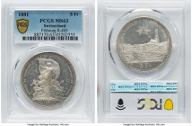 Confederation "Fribourg Shooting Festival" 5 Francs 1881 MS63 PCGS, KM-XS15, Richter-403. HID09801242017 © 2022 Heritage Auctions | All Rights Reserve...