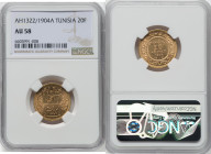 Muhammad al-Hadi Bey gold 20 Francs AH 1322 (1904)-A AU58 NGC, Paris mint, KM234, Fr-12. HID09801242017 © 2022 Heritage Auctions | All Rights Reserved...