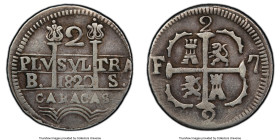 Caracas. Provincial 2 Reales 1820-BS VF30 PCGS, Caracas mint, KM-C6.2. Castle upper left variety. HID09801242017 © 2022 Heritage Auctions | All Rights...