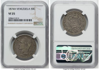 Republic 50 Centavos 1874-A VF25 NGC, Paris mint, KM-Y15. HID09801242017 © 2022 Heritage Auctions | All Rights Reserved