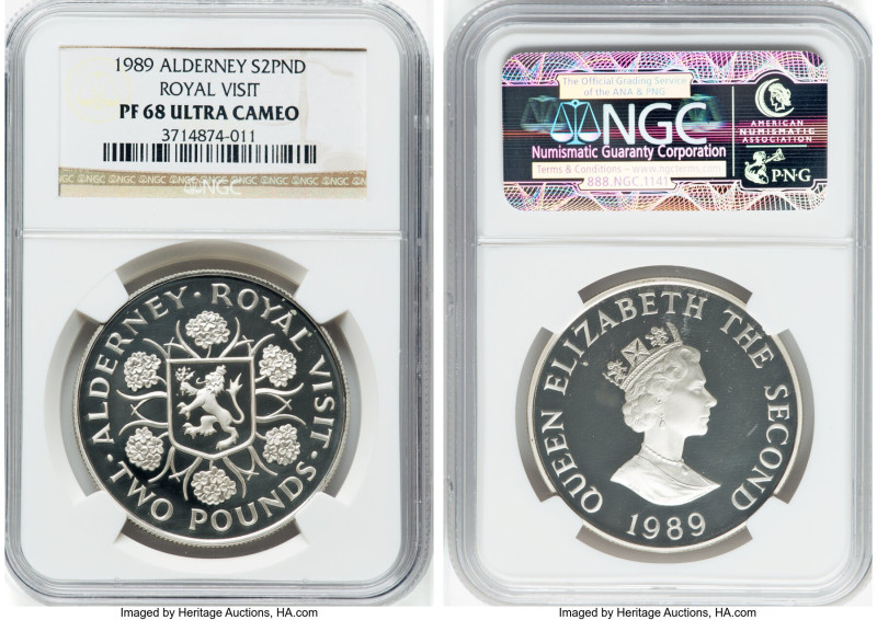 Elizabeth II 5-Piece Lot of Certified silver Proof "Royal Visit" Issues NGC, 1) ...