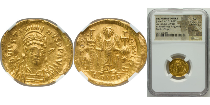 Byzantine states Byzantine Empire AD 518-527 Solidus - Justin I (VICTORIA AVGGG;...