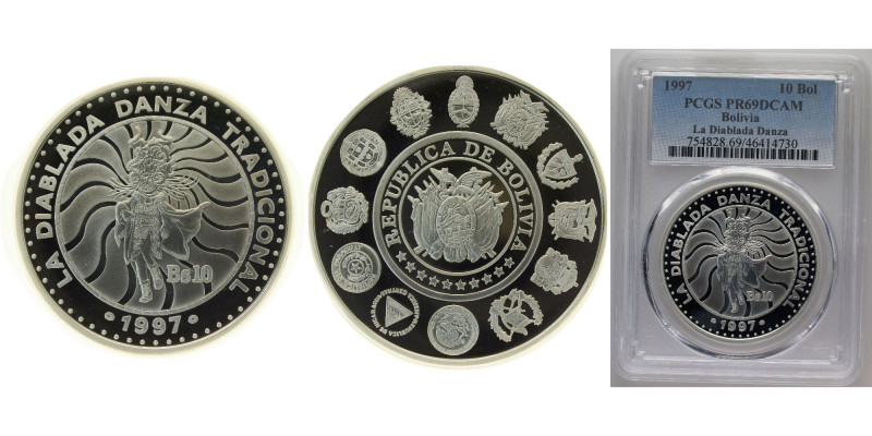 Bolivia Republic 1997 10 Bolivianos (Ibero-American Series- Traditional Dances) ...