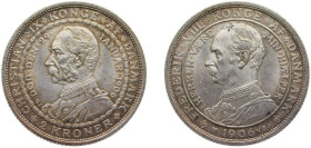 Denmark Kingdom 1906 VBP;GJ 2 Kroner - Frederik VIII (Death of Christian IX) Silver (.800) Royal Danish Mint (Copenhagen) (151000) 15g UNC KM803
