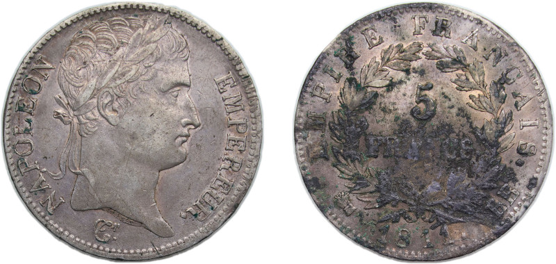 France First Empire 1811 BB 5 Francs - Napoleon I (French Empire) Silver (.900) ...