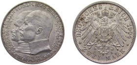 Germany Grand duchy of Hessen-Darmstadt Second Empire 1904 2 Mark - Ernst Ludwig (Philipp the Magnanimous) Silver (.900) (100000) 11.111g UNC KM372 J7...