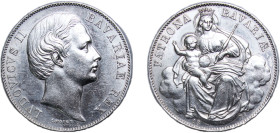Germany Kingdom of Bavaria German states 1871 1 Vereinsthaler - Ludwig II ("Madonnentaler") Silver (.900) Munich Mint (100000) 18.5g AU KM877 AKS176