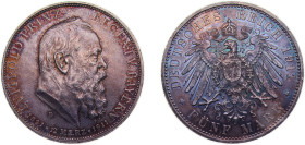 Germany Kingdom of Bavaria Second Empire 1911 D 5 Mark - Otto Prince Regent Luitpold Silver (.900) Munich Mint (130000) 27.78g UNC KM999 J50 AKS205 Sc...