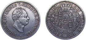 Germany Kingdom of Hannover German states 1834 B 1 Thaler - Wilhelm IV Silver (.750) (44000) 22g VF KM164 AKS62