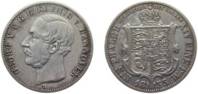 Germany Kingdom of Hannover German states 1855 B 1 Thaler - Georg V Silver (.750) (973685) 22.272g XF KM220 AKS158