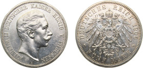 Germany Kingdom of Prussia Second Empire 1906 A 5 Mark - Wilhelm II Silver (.900) Berlin Mint (230963) 27.777g AU KM523 AKS129 J104