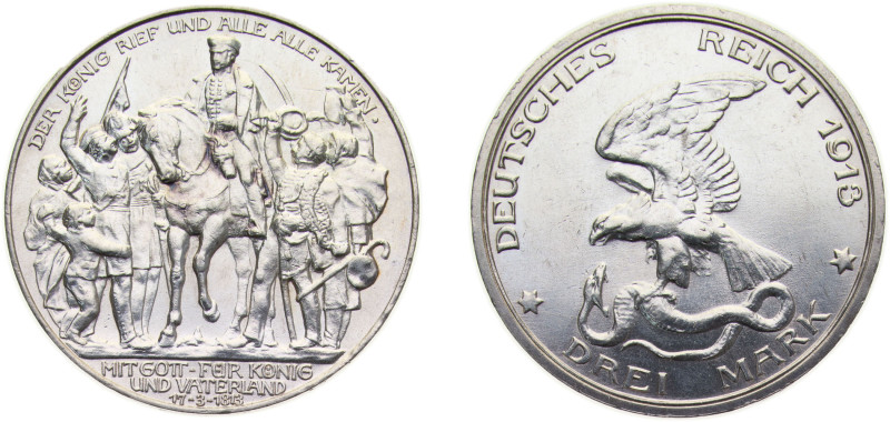 Germany Kingdom of Prussia Second Empire 1913 3 Mark - Wilhelm II (Declaration o...