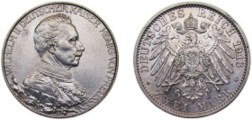 Germany Kingdom of Prussia Second Empire 1913 A 2 Mark - Wilhelm II (Reign) Silver (.900) Berlin Mint (1500000) 11.09g UNC KM533 J111