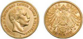 Germany Kingdom of Prussia Second Empire 1896 A 10 Mark - Wilhelm II Gold (.900) Berlin Mint (1081000) 3.982g AU KM520 J251