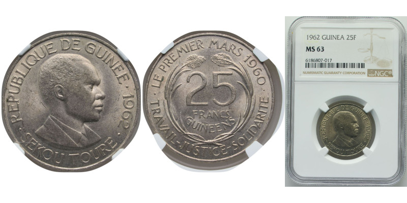 Guinea Republic 1962 Minted in 1962-1963 25 Francs Guinéens Copper-nickel (75% C...