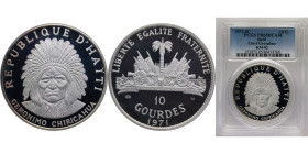 Haiti Second Republic 1971 IC 10 Gourdes (Geronimo Chiricahua) Silver (.999) (3285) 47.05g PCGS PR 65 KM82