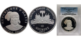 Haiti Second Republic 1971 IC 10 Gourdes (Osceola Seminole) Silver (.999) (3535) 47.05g PCGS PR 65 KM79