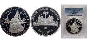 Haiti Second Republic 1971 IC 10 Gourdes (War Eagle Yankton Sioux) Silver (.999) (3135) 47.05g PCGS PR 64 KM85