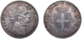 Italy Kingdom 1879 R 5 Lire - Umberto I Silver (.900) Rome Mint (4000000) 25g XF KM20