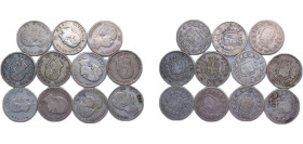 Italy Kingdom 1860s - 1880s 1 Lira 11 Lots Silver (.835) 5g VF