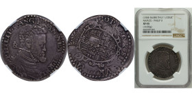 Italy Kingdom of Naples Italian states ND (1556-1561) IBR ½ Ducato - Felipe II (bare head) Silver Naples Mint 14.95g NGC XF 45 MIR171