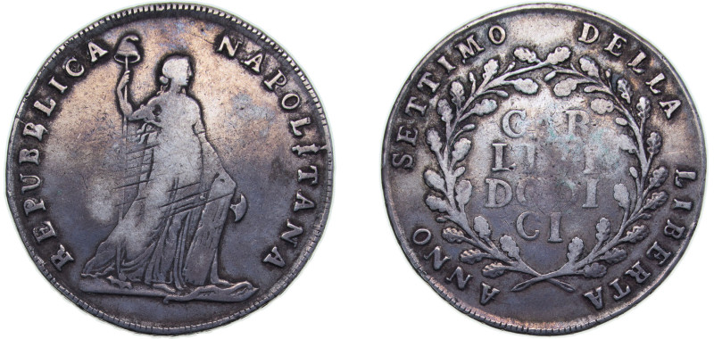 Italy Kingdom of Naples Italian states Y 7 (1799) 12 Carlini, 1 Piastre Silver (...