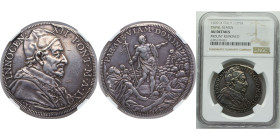 Italy Papal States Italian states 1699//IX ½ Piastra - Innocent XII (PARATE VIAM DOMINI) Silver (.917) 15.98g NGC AU KM613 Biaggi2242 Munt36