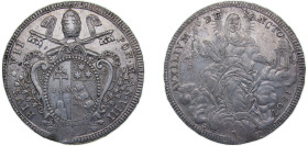 Italy Papal States Italian states 1807 R VIII 1 Scudo - Pius VII (AVXILIVM DE SANCTO - Holy Mother Church) Error Struck Missing Edge Silver (.917) Rom...
