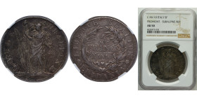 Italy Republic of Piedmont Italian states AN 10 (1801) 5 Francs Silver (.900) (33000) 25g NGC AU 50 C4