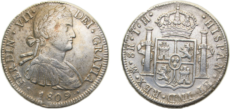 Mexico Spanish colony 1809 Mo TH 8 Reales - Fernando VII Silver (.903) Mexico Ci...