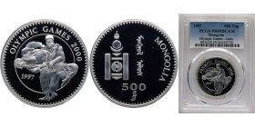 Mongolia Republic 1997 500 Tögrög (Olympic Games - Judo) Silver (.900) (50000) 20g PCGS PR 69 "Top Pop" Schön181