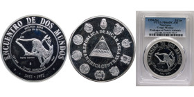 Nicaragua Republic 1994 Mo 5 Córdobas (Ibero-American Series II - Endangered Wildlife, Congo Monkey) Silver (.925) Mexico City Mint (20200) 27g PCGS P...