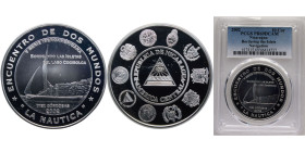 Nicaragua Republic 2002 10 Córdobas (Ibero-American Series V - Navigation, Bordering the Islets) “Top Pop” Silver (.925) 27.07g PCGS PR 69 KM100